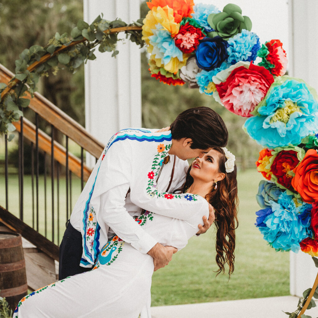 Colorful Mexican Paper Flowers Mariachi Donkey